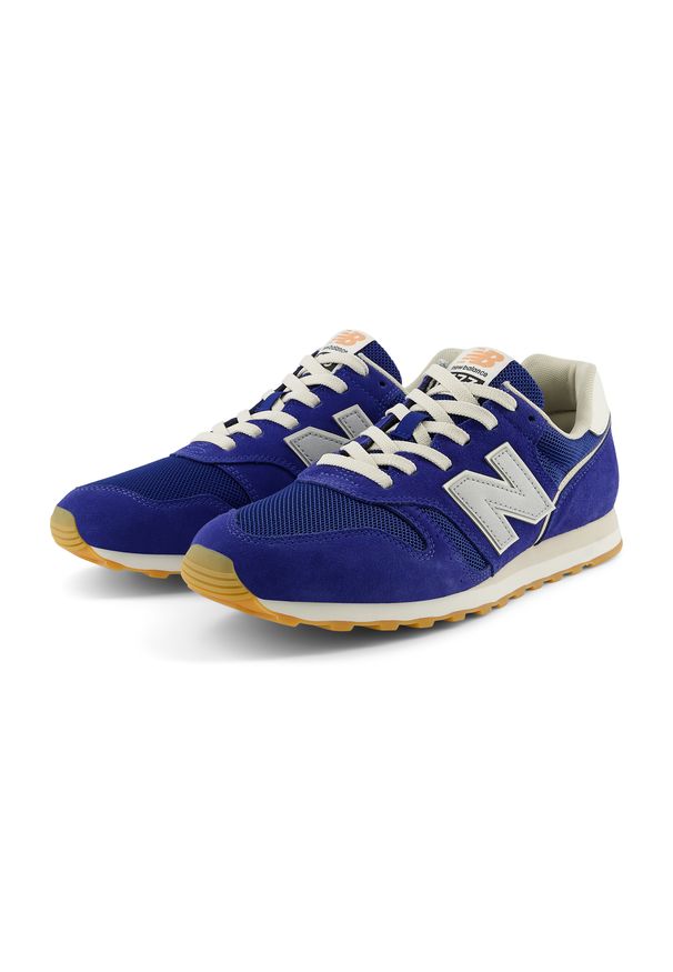 Buty męskie New Balance ML373SS2 – niebieskie. Okazja: na co dzień. Kolor: niebieski. Materiał: materiał, syntetyk, skóra, guma. Szerokość cholewki: normalna. Model: New Balance 373