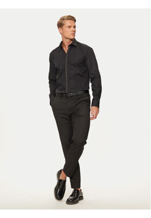 Hugo Koszula Keidi 50524849 Czarny Slim Fit. Kolor: czarny. Materiał: bawełna