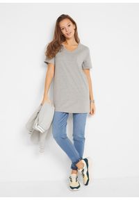bonprix - Długa bluzka z dekoltem w serek (2 szt.). Typ kołnierza: dekolt w serek. Kolor: szary. Długość: długie #2