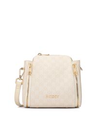 Kazar - Skórzana torebka zdobiona printem i suwakami. Wzór: nadruk, aplikacja. Materiał: skórzane. Styl: casual #1