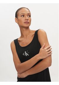 Calvin Klein Jeans Sukienka letnia Monologo J20J223702 Czarny Loose Fit. Kolor: czarny. Materiał: bawełna. Sezon: lato #5