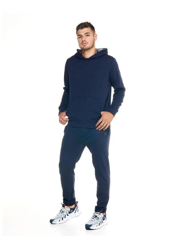 LEONE 1947 APPAREL - Męska bluza Leone z kapturem Lifestyle. Typ kołnierza: kaptur. Kolor: niebieski. Materiał: tkanina. Sport: fitness