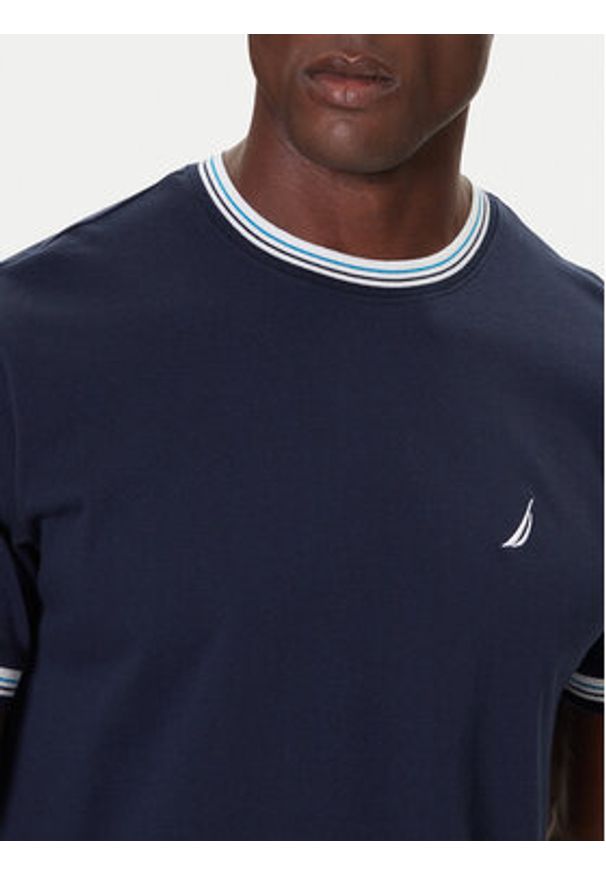 Nautica T-Shirt N1S03440 Granatowy Regular Fit. Kolor: niebieski. Materiał: bawełna