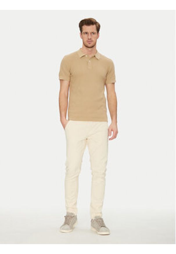 Blend Polo 20718361 Beżowy Regular Fit. Typ kołnierza: polo. Kolor: beżowy. Materiał: bawełna
