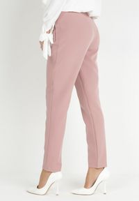 Born2be - Różowe Spodnie Cygaretki z Imitacją Kieszeni Anilnig. Kolor: różowy #3