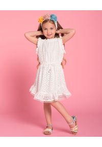 ZIMMERMANN KIDS - Sukienka z bawełny 4-10 lat. Okazja: na plażę. Kolor: biały. Materiał: bawełna. Wzór: aplikacja. Sezon: lato. Długość: midi #5