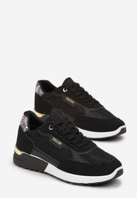 Renee - Czarne Brokatowe Sneakersy z Metalicznymi Wstawkami Decima. Kolor: czarny #2