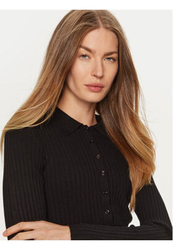 ViCOLO Sweter 22095S Czarny Slim Fit. Kolor: czarny. Materiał: syntetyk