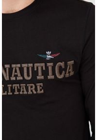 Aeronautica Militare - AERONAUTICA MILITARE Czarny męski bawełniany longsleeve, Rozmiar XXL. Kolor: czarny. Materiał: bawełna. Długość rękawa: długi rękaw
