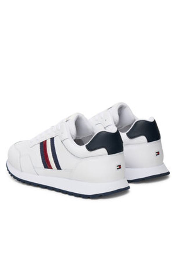 TOMMY HILFIGER - Tommy Hilfiger Sneakersy New Runner Eva Stripes FM0FM05637 Biały. Kolor: biały. Materiał: skóra