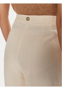 TwinSet - TWINSET Spodnie materiałowe 241TT2104 Beżowy Wide Leg. Kolor: beżowy. Materiał: wiskoza #4