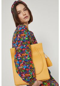 medicine - Medicine sukienka mini rozkloszowana. Materiał: tkanina. Długość rękawa: długi rękaw. Długość: mini #5