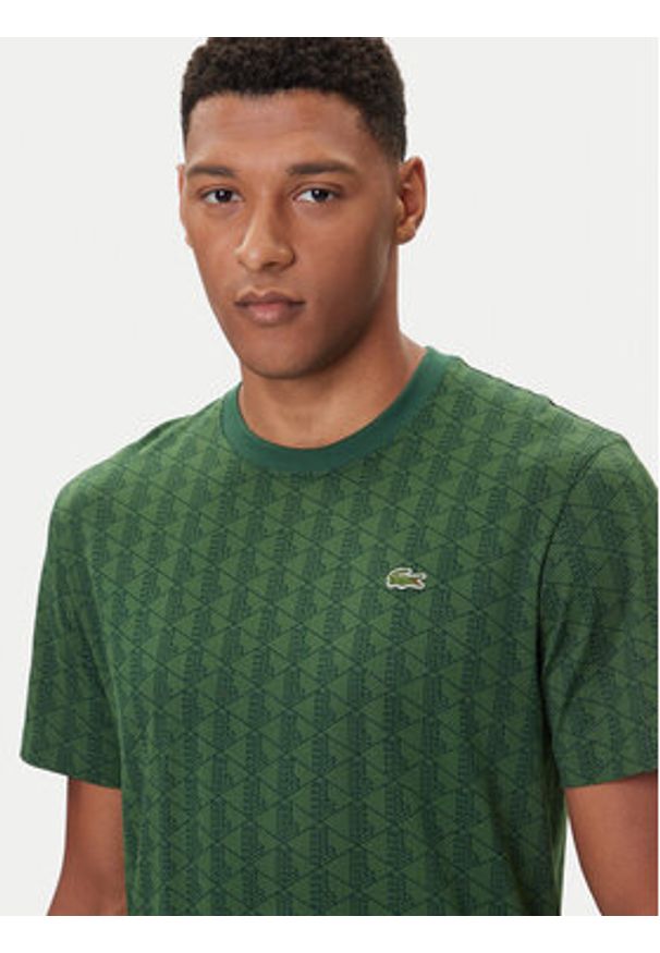 Lacoste T-Shirt TH5902 Zielony Classic Fit. Kolor: zielony. Materiał: bawełna