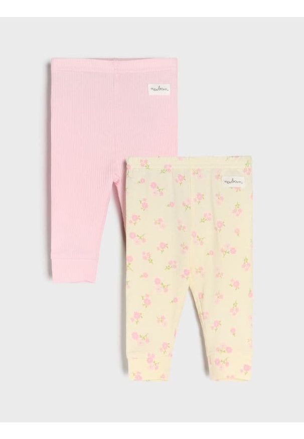 Sinsay - Legginsy 2 pack - kremowy. Kolor: kremowy