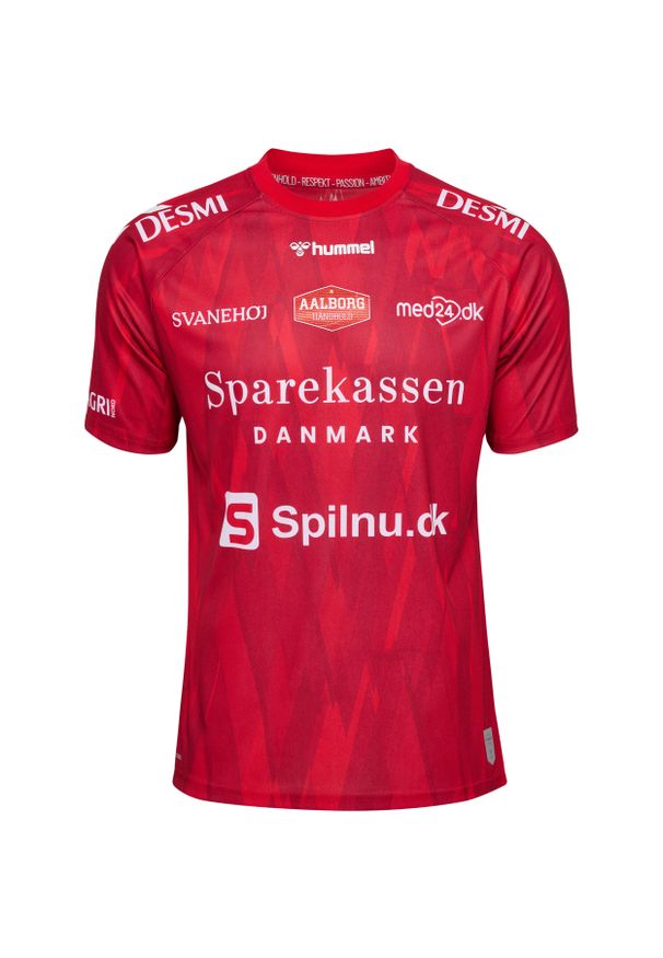 Hummel - Domowy strój Aalborg FC 2023/24. Kolor: czerwony. Sport: piłka nożna