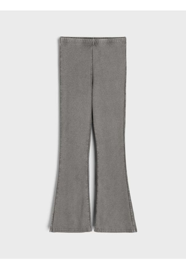 Sinsay - Spodnie dzwony z gumką w pasie - szary. Kolor: szary