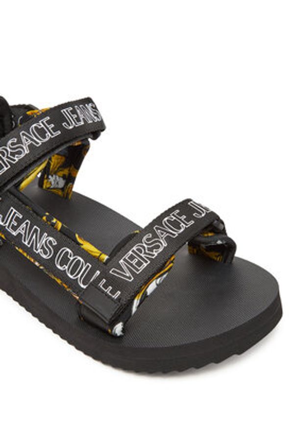 Versace Jeans Couture Sandały 78YA3S7B Czarny. Kolor: czarny. Materiał: materiał