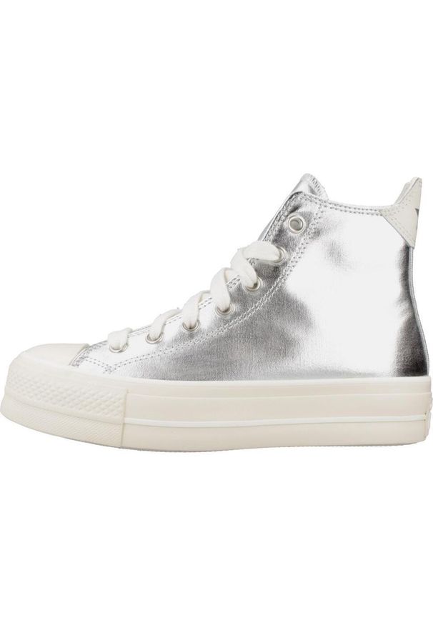 Converse - Kapcie CONVERSE CHUCK TAYLOR ALL STAR LIFT PLATFORM METALLIC Srebrny. Kolor: szary. Materiał: syntetyk, tkanina. Obcas: na platformie