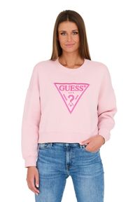 Guess - GUESS Różowa krótka bluza. Kolor: różowy. Długość: krótkie #5