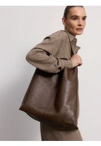 Reserved - Skórzana torebka hobo - brązowy. Kolor: brązowy. Materiał: skórzane #1