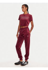 Guess T-Shirt V3BI01 K0232 Bordowy Regular Fit. Kolor: czerwony. Materiał: syntetyk #3