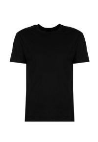 Les Hommes T-shirt | LF224100-0700-900 | Round Neck | Mężczyzna | Czarny. Okazja: na co dzień. Kolor: czarny. Materiał: bawełna. Wzór: aplikacja. Styl: casual