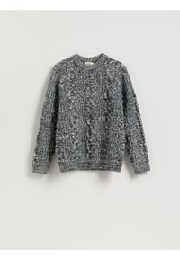 Reserved - Wełniany sweter o warkoczowym splocie - wielobarwny. Materiał: wełna. Wzór: ze splotem