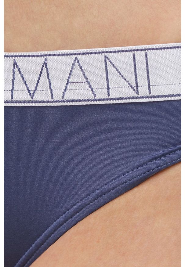 Emporio Armani Underwear figi (2-pack) kolor granatowy. Kolor: niebieski. Materiał: dzianina, włókno. Wzór: gładki