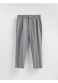 Reserved - Spodnie straight z kantem - szary. Kolor: szary. Materiał: tkanina, wiskoza #1