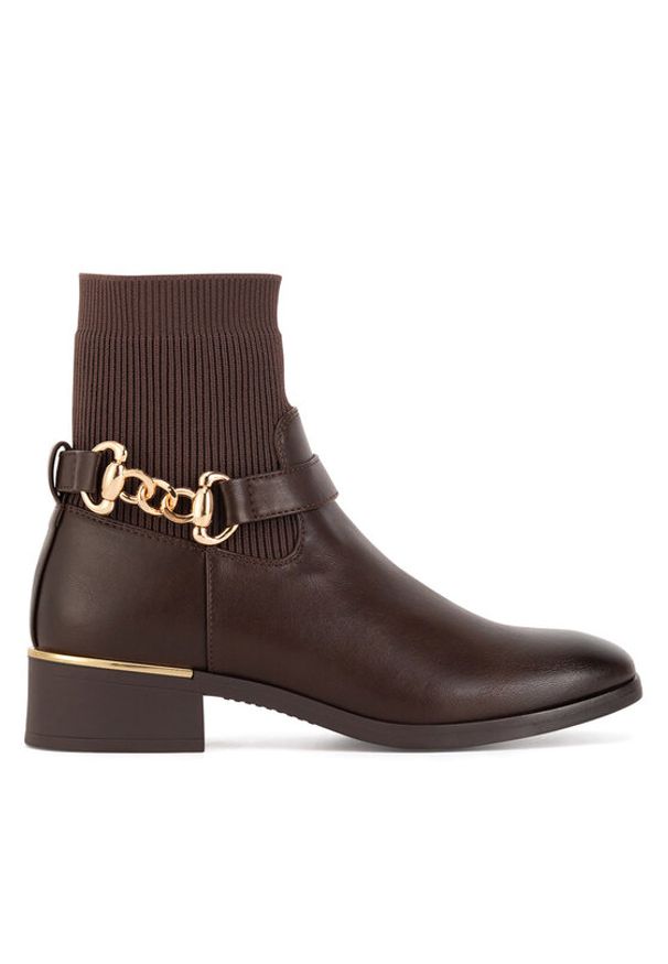 Jenny Fairy Botki HY25653-2 Brązowy. Kolor: brązowy. Materiał: skóra