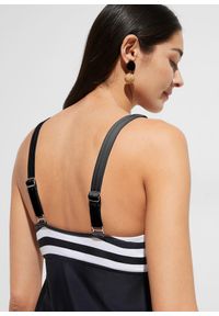 bonprix - Długie tankini z figami bikini high waist (komplet 2-cz.). Kolor: czarny. Długość rękawa: na ramiączkach. Długość: długie. Styl: retro #2