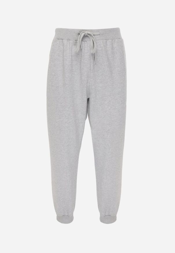 Born2be - Szare Spodnie Dresowe z Bawełną ze Ściągaczami Hailise. Okazja: na co dzień, do domu. Kolor: szary. Materiał: bawełna, dresówka. Styl: casual, sportowy