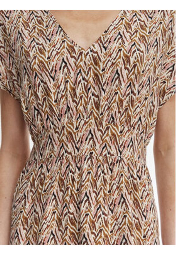 only - ONLY Sukienka letnia Nova 15342707 Beżowy ciemny Regular Fit. Kolor: beżowy. Materiał: wiskoza. Sezon: lato