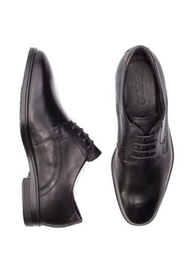 ecco - ECCO Półbuty Melbourne 62163450839 Czarny. Kolor: czarny. Materiał: skóra