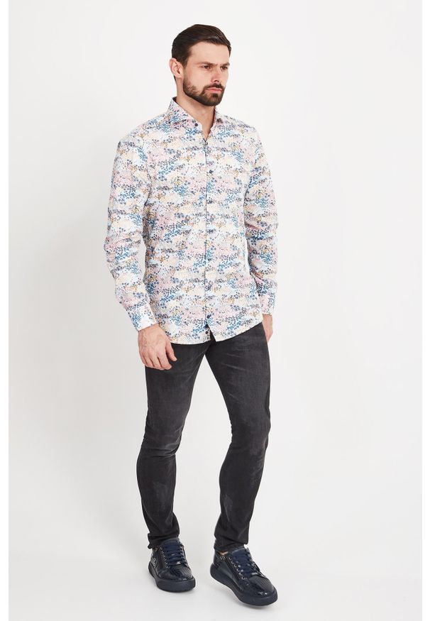 KOSZULA PAJOS JOOP!. Okazja: na co dzień. Materiał: bawełna. Wzór: kwiaty, kolorowy. Styl: elegancki, casual