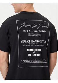 Versace Jeans Couture T-Shirt 79GAHE10 CJ00E Czarny Regular Fit. Kolor: czarny. Materiał: bawełna #3