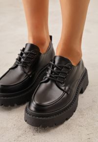 Born2be - Czarne Półbuty VICES w Stylu Grunge Ravilara. Okazja: na co dzień, do pracy. Kolor: czarny. Materiał: skóra, materiał, jeans. Styl: casual, elegancki, klasyczny #8