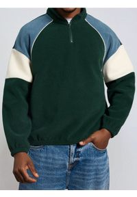 Sinsay - Rozpinana bluza polarowa bez kaptura - zielony. Typ kołnierza: bez kaptura. Kolor: zielony. Materiał: polar #1