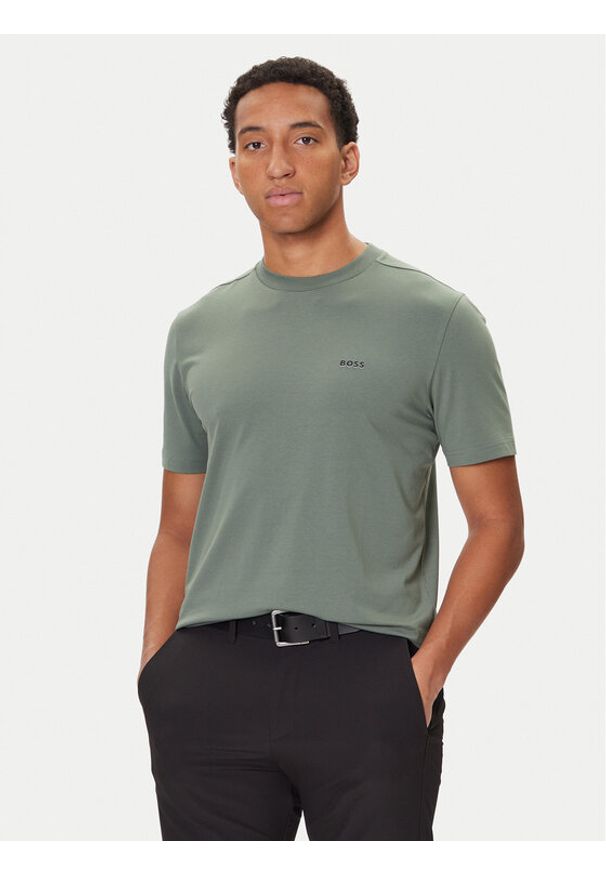 BOSS T-Shirt 50506373 Zielony Regular Fit. Kolor: zielony. Materiał: bawełna