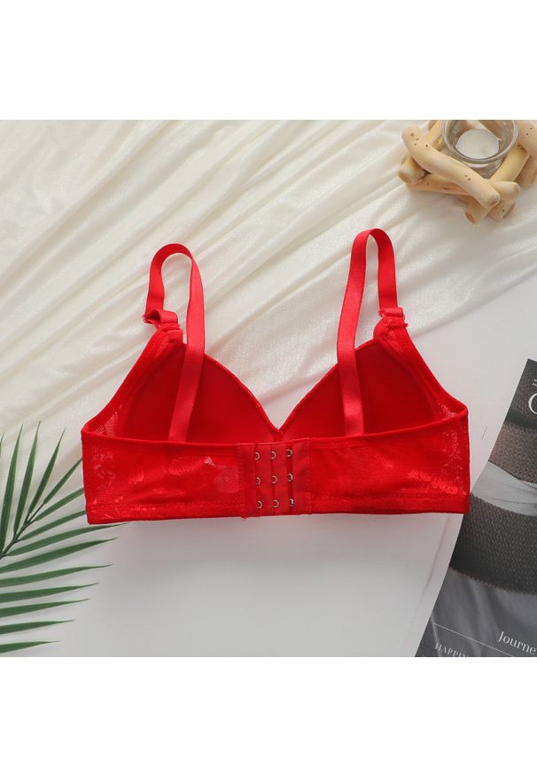 Intica - Biustonosz push-up z fiszbinami dla idealnego kształtu i wsparcia Ainslie. Kolor: czerwony. Materiał: materiał. Rodzaj stanika: biustonosz z fiszbinami, push-up