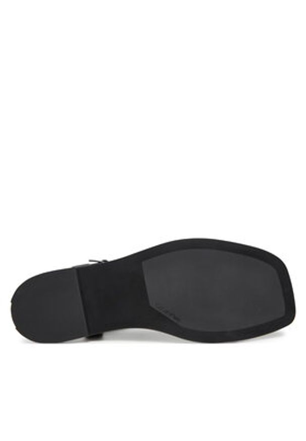 Calvin Klein Sandały Flat Sandal Squared Buckle Lth HW0HW02556 Czarny. Kolor: czarny. Materiał: skóra