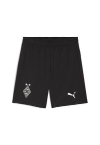 Puma - Męskie szorty Borussia Mönchengladbach 25/26 PUMA Black Warm White. Kolor: czarny, biały, wielokolorowy. Materiał: tkanina. Sport: piłka nożna