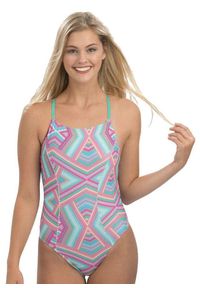 DOLFIN - Dolfin Revibe Glamazon Print Diamondback Swimsuit - Rozmiar 30. Kolor: zielony. Wzór: nadruk