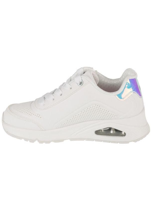 skechers - Buty sportowe Sneakersy dziewczęce, Uno Gen1 - Zip And Stride. Kolor: biały. Model: Skechers Sport. Sport: turystyka piesza