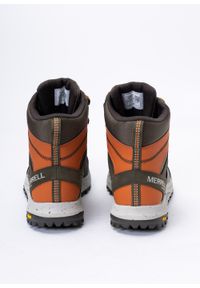 Buty trekkingowe męskie zielone Merrell Nova Sneaker Boot Wp. Zapięcie: sznurówki. Kolor: zielony. Materiał: tkanina, polar, materiał, skóra. Sezon: zima
