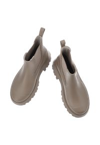 Hot Potatoes by Gioseppo - Beżowe Kalosze Gioseppo Modne Wsuwane Obuwie Damskie. Zapięcie: bez zapięcia. Kolor: beżowy. Materiał: materiał. Styl: elegancki #6