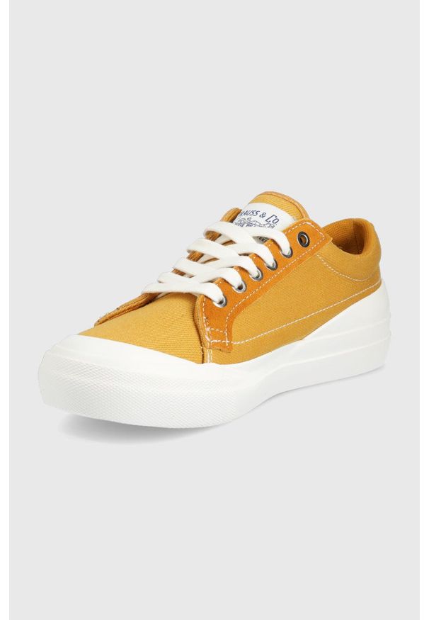 Levi's® - Levi's tenisówki Ls1 Low S damskie kolor brązowy. Okazja: na spotkanie biznesowe. Nosek buta: okrągły. Kolor: brązowy. Materiał: guma. Styl: biznesowy