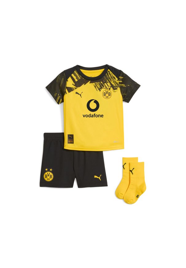 Puma - Strój Borussia Dortmund 25/26 dla małych dzieci PUMA. Kolor: żółty, wielokolorowy, czarny. Materiał: dresówka. Styl: sportowy