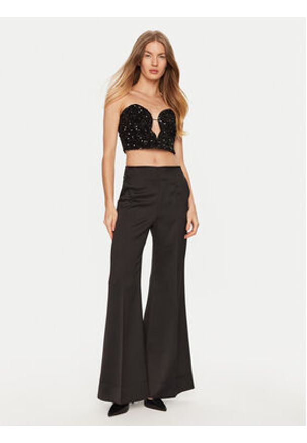 BARDOT - Bardot Top Eleni 59112TB2 Czarny Slim Fit. Kolor: czarny. Materiał: syntetyk