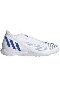 Adidas - Buty piłkarskie adidas Predator Edge.3 Ll Tf Jr GX2637 białe białe. Kolor: biały. Materiał: syntetyk, guma. Sport: piłka nożna